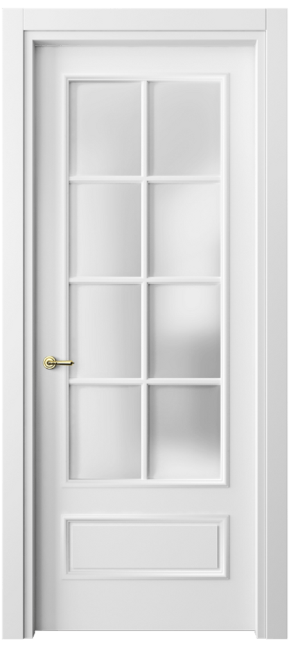 Межкомнатная дверь Париж 8112 Матовый белоснежный Сатинированное стекло Цена 80199 ₽| Volhovec