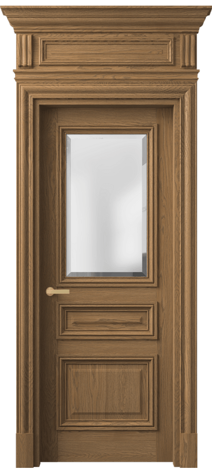 Межкомнатная дверь Антик 7304 Дуб мускатный матовый Сатинированное стекло с фацетом Цена 267389 ₽ | Volhovec