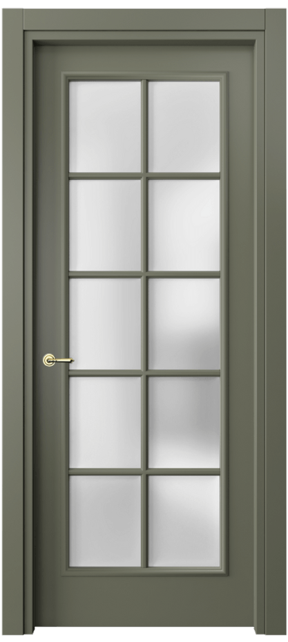 Межкомнатная дверь Париж 8102 Матовый оливковый тёмный Сатинированное стекло Цена 80199 ₽| Volhovec
