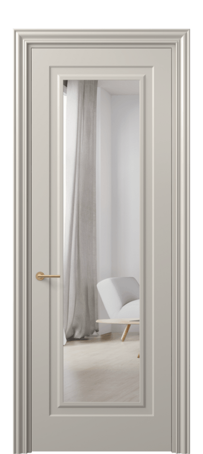 Межкомнатная дверь Маскот 8403 Матовый светло-бежевый Двустороннее зеркало, триплекс Цена 80899 ₽ | Volhovec