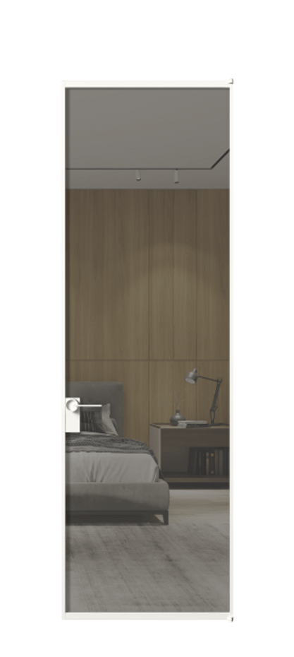 Алюминиевая дверь АЛПЛ040.01 Алюминий Белый Рефлективное серое стекло "Стопсол", калёное Цена 141270  | Volhovec