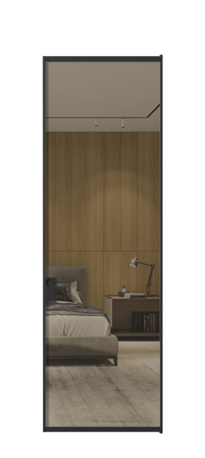 Алюминиевая дверь АЛПЛ040.01 Алюминий Черный Рефлективное бронзовое стекло "Стопсол", калёное Цена 141270  | Volhovec