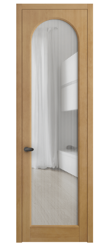 Межкомнатная дверь Палаццо 6804 Бук натуральный матовый Рифлёное стекло "Мору", триплекс Цена 124279 ₽ | Volhovec