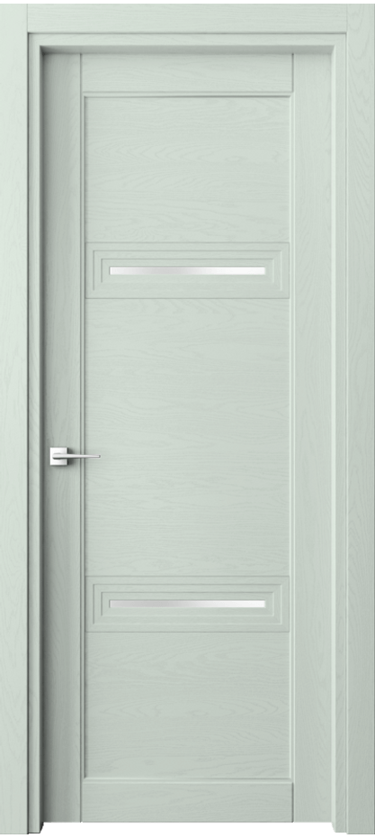 Межкомнатная дверь Эго 6113 Дуб белоснежный Сатинированное стекло Цена 169799 ₽ | Volhovec