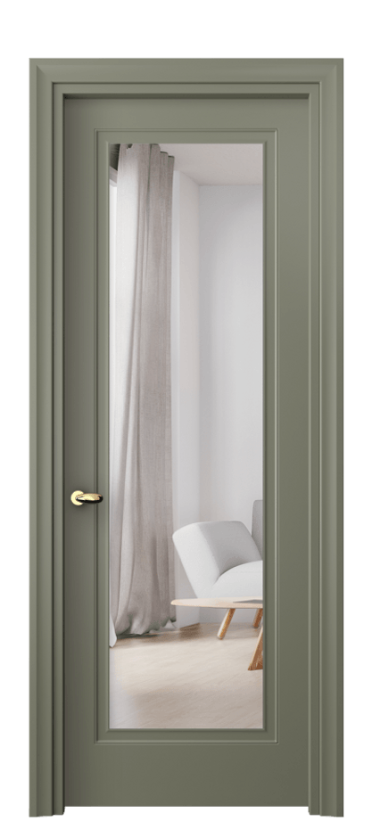 Межкомнатная дверь Эссе 8503 Матовый оливковый тёмный Двустороннее зеркало, триплекс Цена 65899 ₽ | Volhovec