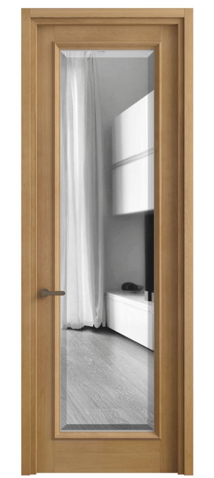 Межкомнатная дверь Шарм 6702 Бук натуральный матовый Двустороннее зеркало с фацетом, триплекс Цена 118999 ₽ | Volhovec