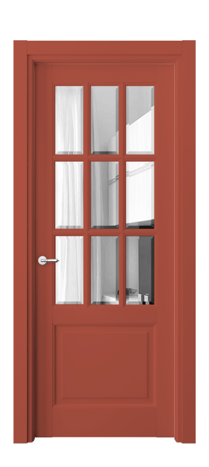 Межкомнатная дверь Тоскана Грильято 6312 Матовый белоснежный Прозрачное стекло с фацетом Цена 151499 ₽ | Volhovec