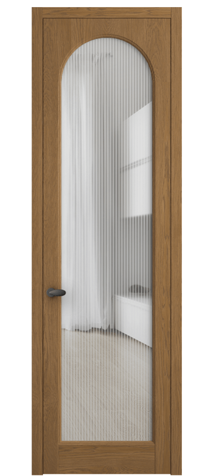 Межкомнатная дверь Палаццо 6804 Дуб пряный матовый Рифлёное стекло "Мору", триплекс Цена 152529 ₽ | Volhovec