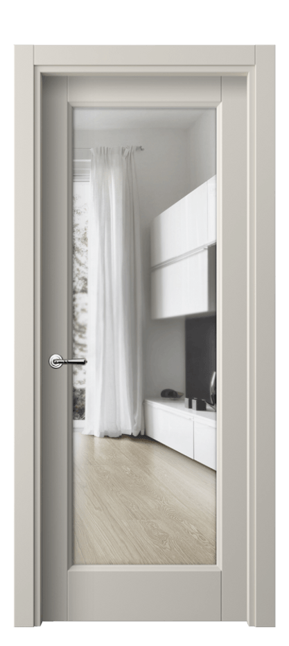 Межкомнатная дверь Галант 1402 ПЭТ светло-серый Прозрачное стекло Цена 34999 ₽ | Volhovec