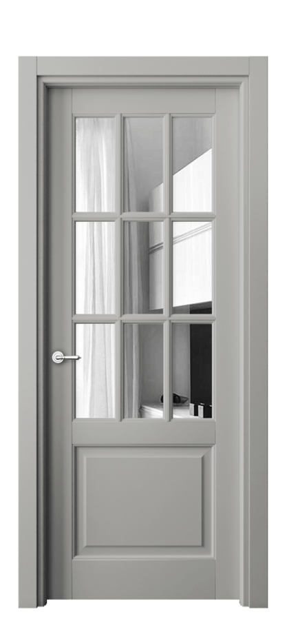 Межкомнатная дверь Тоскана Грильято 6312 Матовый нейтральный серый Двустороннее зеркало, триплекс Цена 115599 ₽ | Volhovec