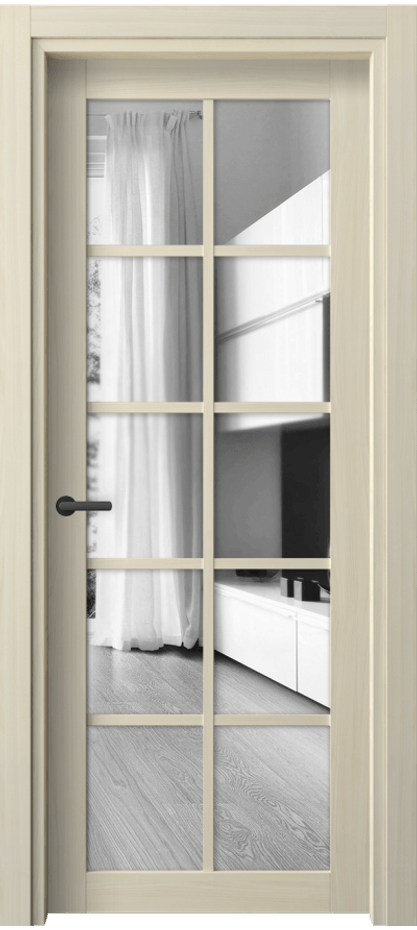 Межкомнатная дверь Нео 2106 Молочный ясень Двустороннее зеркало, триплекс Цена 40399 ₽ | Volhovec
