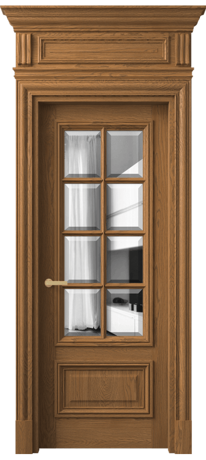 Межкомнатная дверь Антик 7316 Дуб пряный матовый Двустороннее зеркало с фацетом, триплекс Цена 298589 ₽ | Volhovec