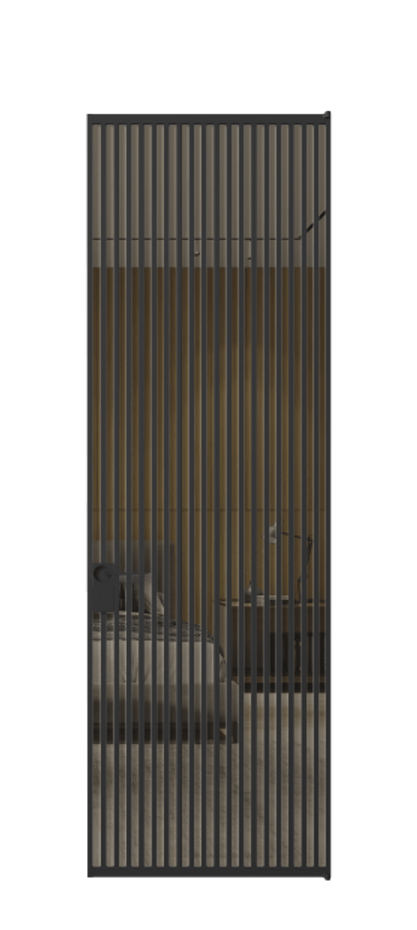 Алюминиевая дверь АЛПЛ040.06 Алюминий Черный Рефлективное бронзовое стекло "Стопсол", калёное Цена 229770  | Volhovec