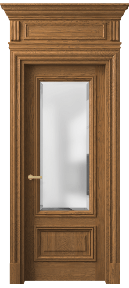 Межкомнатная дверь Антик 7306 Дуб пряный матовый Сатинированное стекло с фацетом Цена 267389 ₽ | Volhovec