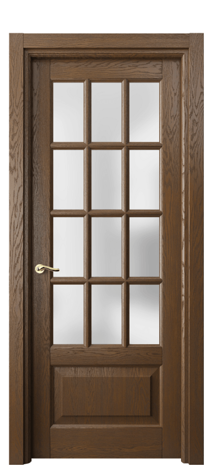 Межкомнатная дверь Лигнум 0728 Дуб королевский брашированный Сатинированное стекло Цена 178899 ₽ | Volhovec
