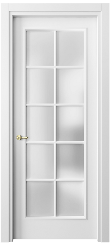 Межкомнатная дверь Париж 8102 Матовый белоснежный Сатинированное стекло Цена 80199 ₽| Volhovec