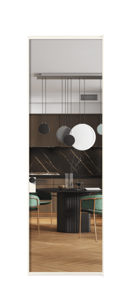 Алюминиевая дверь АЛПЛ040.01 Алюминий пудровый белый Прозрачное стекло "Кристал Вижн", калёное Цена 145770  | Volhovec