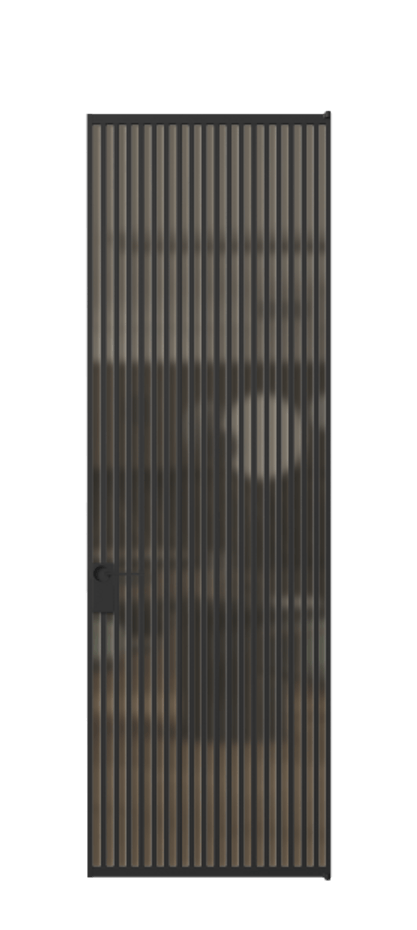 Алюминиевая дверь АЛПЛ040.06 Алюминий Черный Сатинированное бронзовое стекло, триплекс Цена 221770  | Volhovec