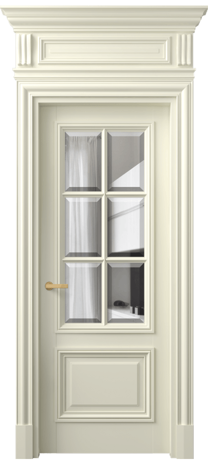 Межкомнатная дверь Антик 7312 Матовый молочно-белый Прозрачное стекло с фацетом Цена 183059 ₽ | Volhovec