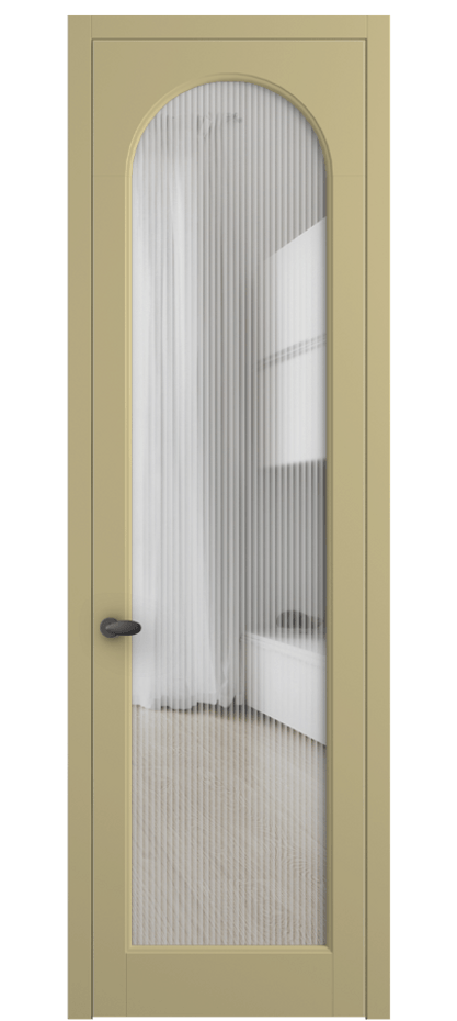 Межкомнатная дверь Палаццо 6804 Матовый белоснежный Рифлёное стекло "Мору", триплекс Цена 128299 ₽ | Volhovec
