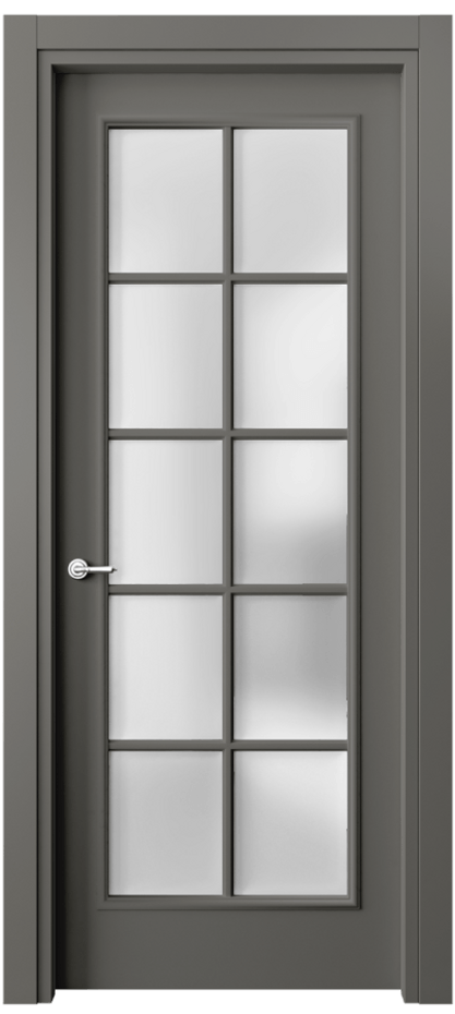 Межкомнатная дверь Париж 8102 Матовый классический серый Сатинированное стекло Цена 80199 ₽| Volhovec