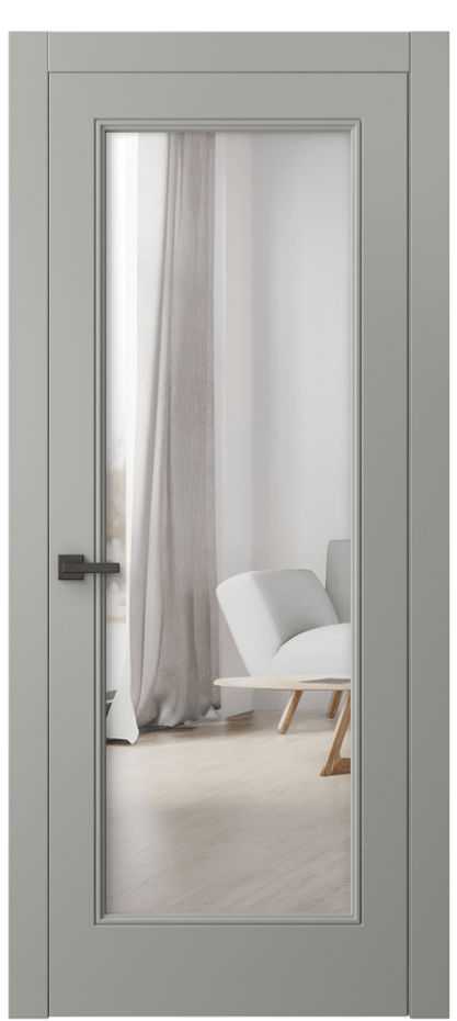 Межкомнатная дверь Линия 8300 Матовый нейтральный серый Двустороннее зеркало, триплекс Цена 77399 ₽ | Volhovec