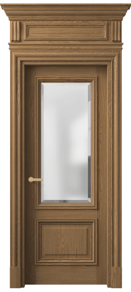 Межкомнатная дверь Антик 7302 Дуб мускатный матовый Сатинированное стекло с фацетом Цена 267389 ₽ | Volhovec