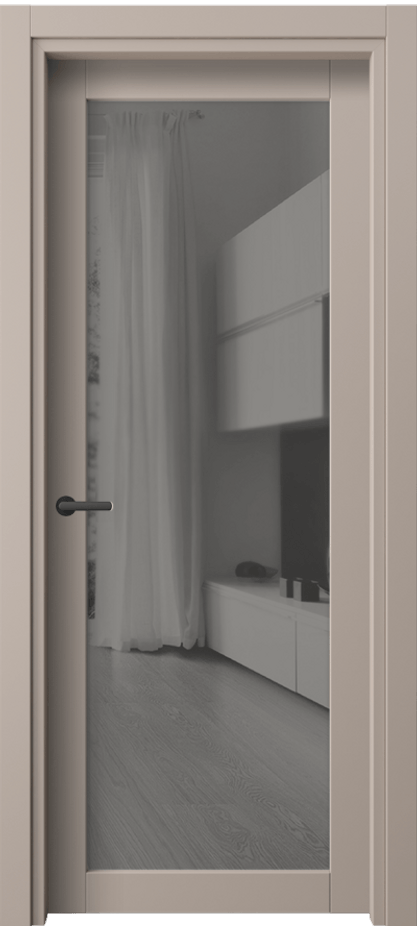 Межкомнатная дверь Нео 2102 ПЭТ серо-коричневый  Двустороннее серое зеркало, триплекс Цена 32899 ₽ | Volhovec