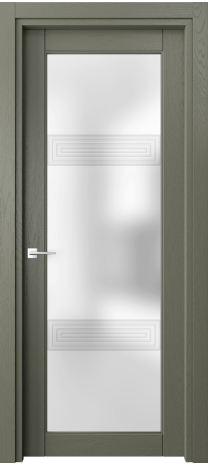 Межкомнатная дверь Эго 6112 Дуб оливковый тёмный Сатинированное стекло "3Д" Цена 126399 ₽ | Volhovec