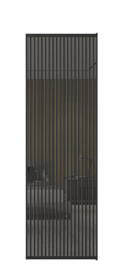 Алюминиевая дверь АЛПЛ040.06 Алюминий Черный Рефлективное серое стекло "Стопсол", калёное Цена 229770  | Volhovec