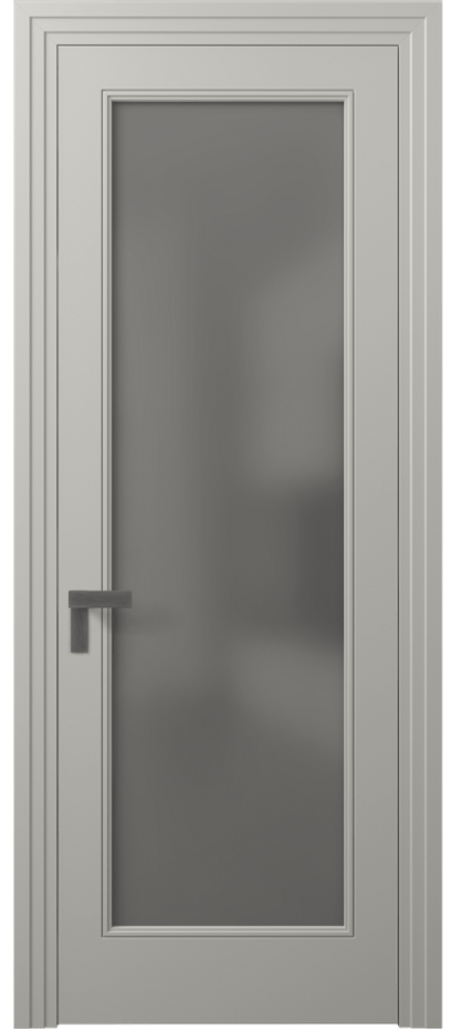 Межкомнатная дверь Рокка 8300 Матовый тёплый серый Сатинированное серое стекло, триплекс Цена 85599 ₽ | Volhovec