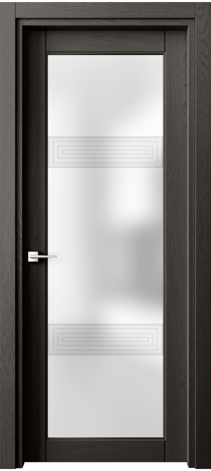 Межкомнатная дверь Эго 6112 Дуб антрацит Сатинированное стекло "3Д" Цена 126399 ₽ | Volhovec