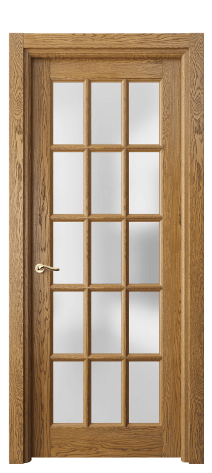 Межкомнатная дверь Лигнум 0708 Дуб медовый брашированный Сатинированное стекло Цена 178899 ₽ | Volhovec