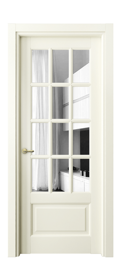 Межкомнатная дверь Тоскана Грильято 6313 Матовый молочно-белый Двустороннее зеркало, триплекс Цена 115599 ₽ | Volhovec