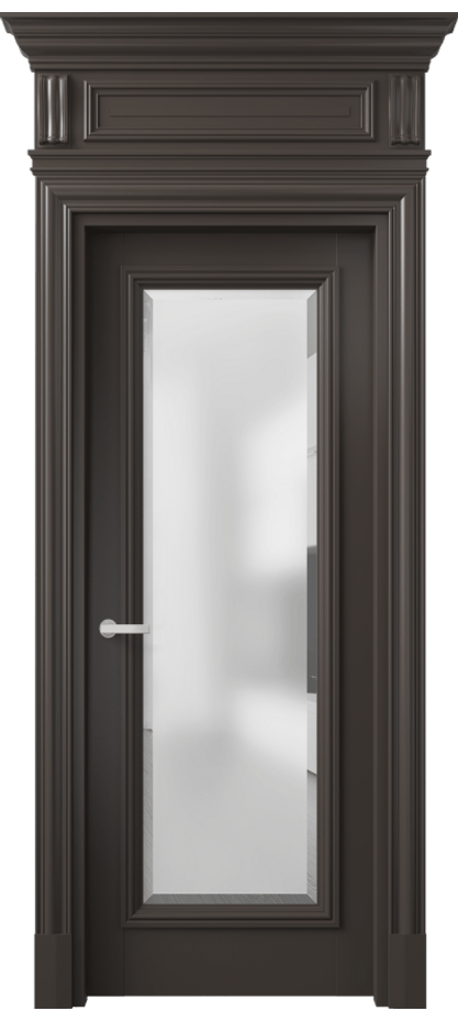 Межкомнатная дверь Антик 7300 Матовый антрацит Сатинированное стекло с фацетом Цена 163659 ₽ | Volhovec