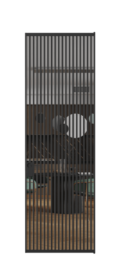 Алюминиевая дверь АЛПЛ040.06 Алюминий Черный Прозрачное стекло "Кристал Вижн", калёное Цена 229770  | Volhovec