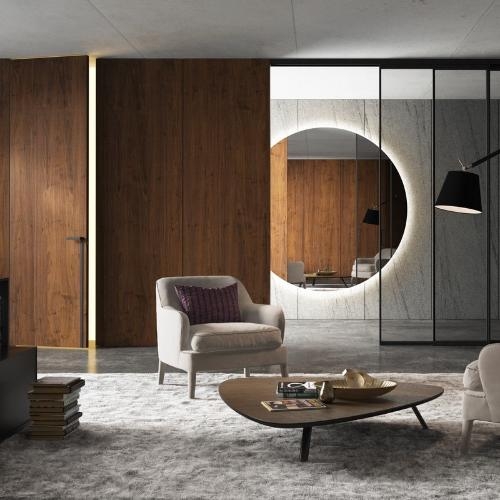 Гостиная с панорамной перегородкой