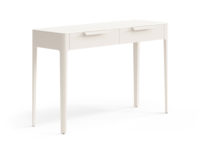 Мебель Консоль Пьега 2 ящика. Цвет Матовый бежево-серый. Материал Гладкая эмаль. Коллекция Консоль Пьега 2 ящика. Картинка.