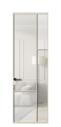 Дверь межкомнатная АЛПЛ041.12 АБСР DUNE+LED. Цвет Алюминий бежево-серый. Материал Алюминий в эмали. Коллекция Мозаик. Картинка.