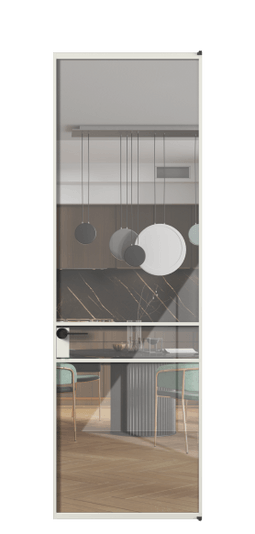 Дверь межкомнатная АЛПЛ040.02 АСР Алюминий серый Stopsol Clear прозрачное. Цвет Алюминий серый. Материал Алюминий в эмали. Коллекция Формато. Картинка.