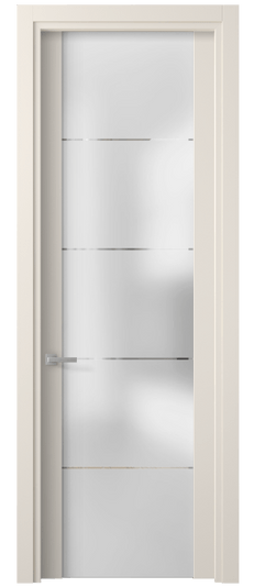 Дверь межкомнатная 4114 ПЭКБ ГРА. Цвет ПЭТ кремово-белый. Материал ПЭТ. Коллекция Планум. Картинка.