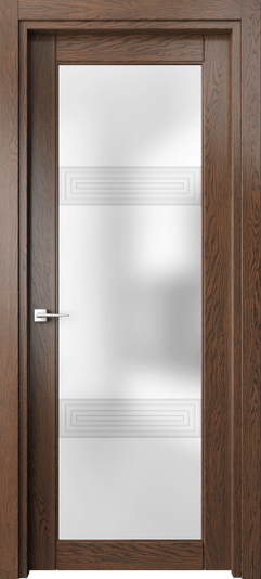 Дверь межкомнатная 6112 ДКЧ 3D. Цвет Дуб коньячный. Материал Массив дуба. Коллекция Эго. Картинка.