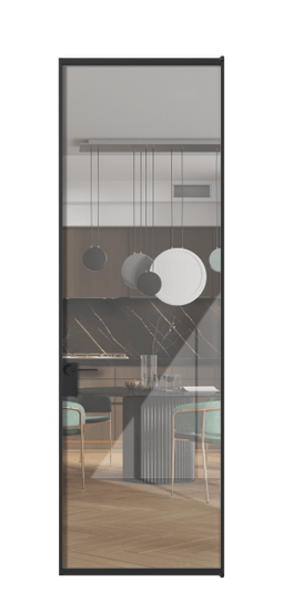 Дверь межкомнатная АЛПЛ040.01 ЧРН Алюминий Черный Stopsol Clear прозрачное. Цвет Алюминий Черный. Материал Алюминий. Коллекция Формато. Картинка.