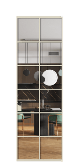 Дверь межкомнатная АЛПЛ040.05 АБСР Crystalvision. Цвет Алюминий бежево-серый. Материал Алюминий в эмали. Коллекция Формато. Картинка.