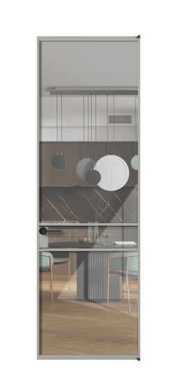 Дверь межкомнатная АЛПЛ040.02 АНСР Алюминий нейтральный серый Stopsol Clear прозрачное. Цвет Алюминий нейтральный серый. Материал Алюминий в эмали. Коллекция Формато. Картинка.