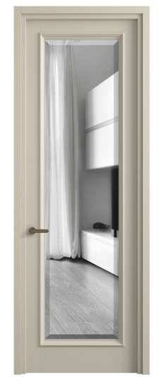 Дверь межкомнатная 6702 МБСР ЗЕР-Ф. Цвет Матовый бежево-серый. Материал Гладкая эмаль. Коллекция Шарм. Картинка.