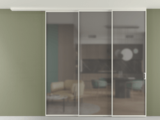 Перегородка Формато вдоль стены на потолок 3 створки с синхронным механизмом