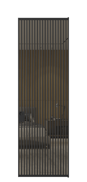Дверь межкомнатная АЛПЛ040.07 Stopsol Bronze ЧЕР. Цвет Алюминий Черный. Материал Алюминий. Коллекция Формато. Картинка.